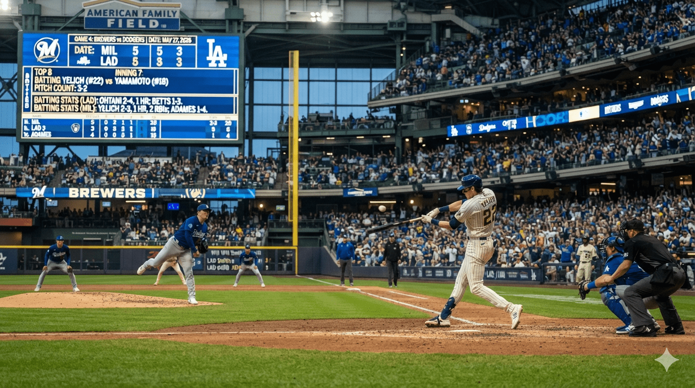 Milwaukee Brewers vs Dodgers Match Player Stats